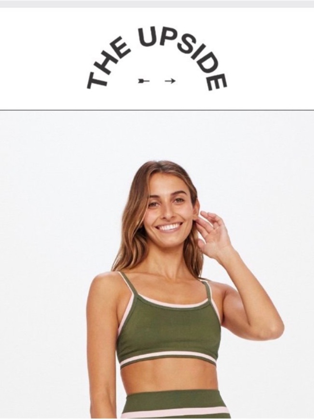 The Upside Form Seamless Kelsey Olive And Pink Layered Sports Bra Size 6 Small